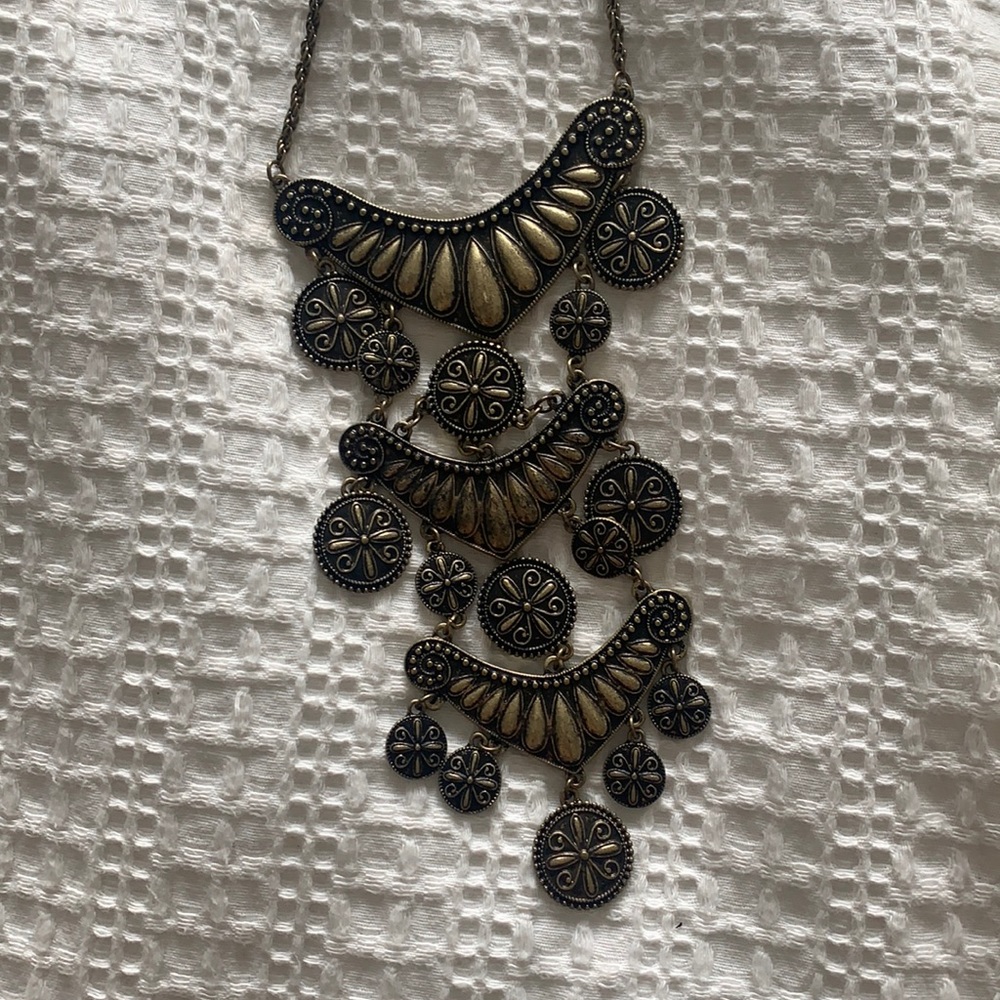 Gold long necklace